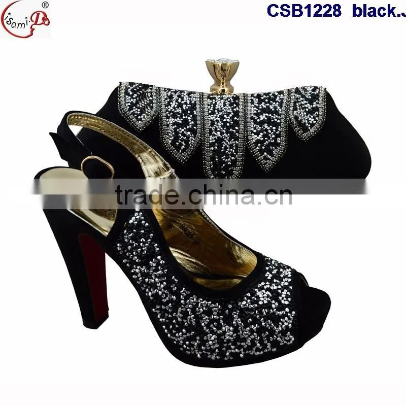 CSB1228 Chowleedee fasion latest fashion woman italy style high heel sandal shoes with matching bag