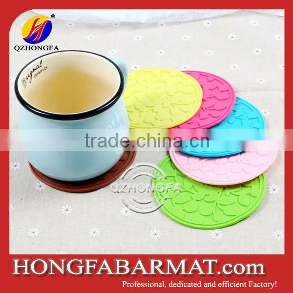Heat Resistant Round Silicone Rubber Cup Coaster Pad Mat
