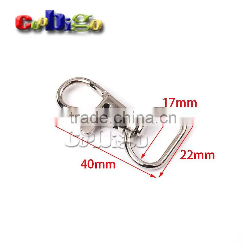 Matel Snap Hooks Rotary Swivel For Backpack Nickel Plated Lobster Clasps #FLQ059-A/B/C/D