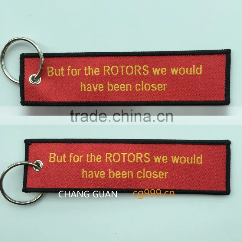 The washable woven label key ring
