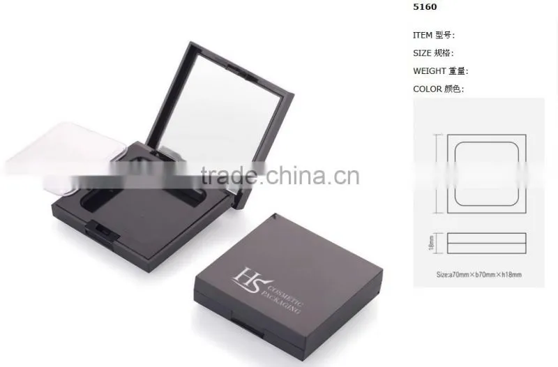 plastic square powder compact case