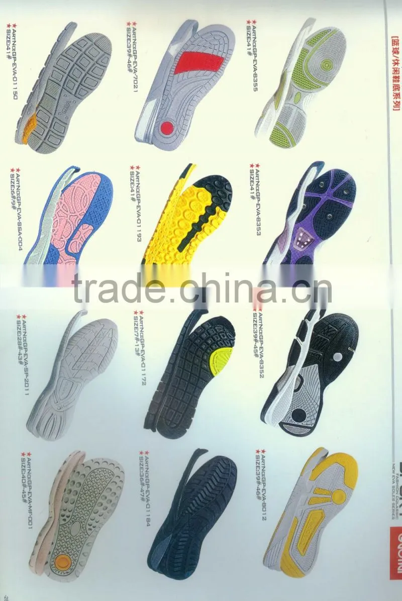 new design hiking leisure fashion pattern rubber and eva sole second hand mold