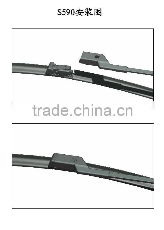 S590 Push Button 19mm Wiper Arm Car Parts Rubber Windscreen Soft Wiper Blade