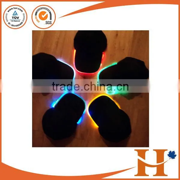 hot sale custom design patent fiber optic LED Light flashing caps outdoor sports baseball Cap(SHXE-072401)