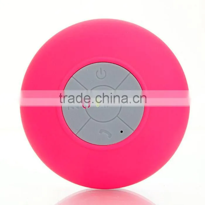 Waterproof Mini Bluetooth Speaker With Suction Cup Rose Red