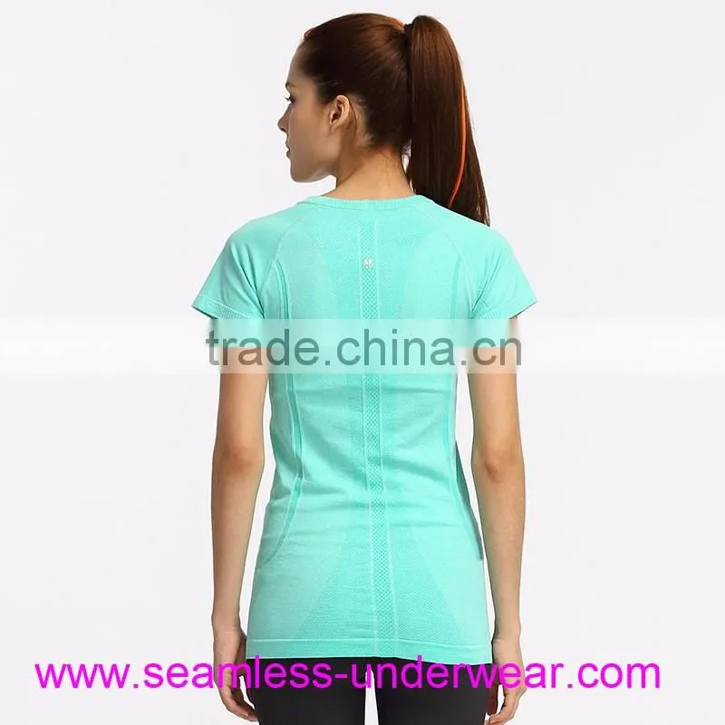 Seamless Workout Shirt for Women, Workout T Shirts, Dri Fit Fitness Shirts Manufacturers