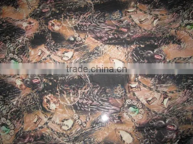 Animal Digital Printing Elastic Satin Fabric For Luxury dress