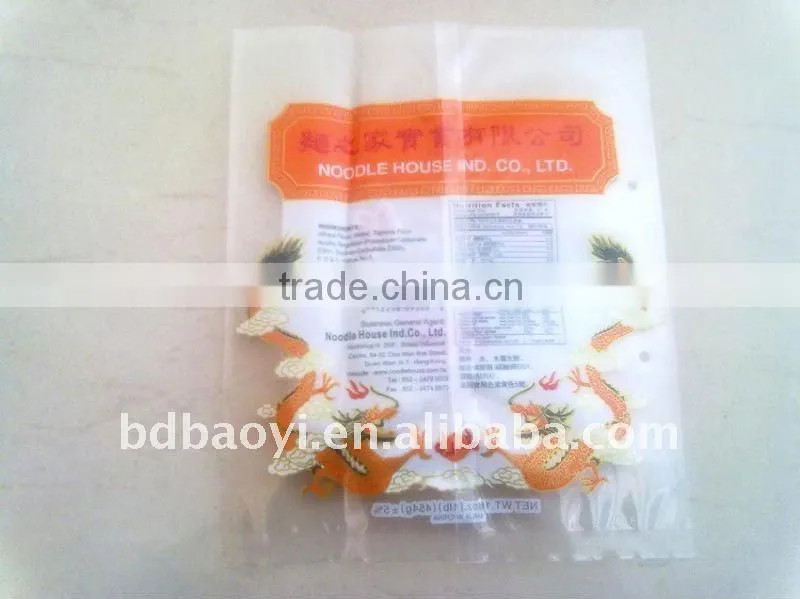 Three side seal noodles plastic packing bags
