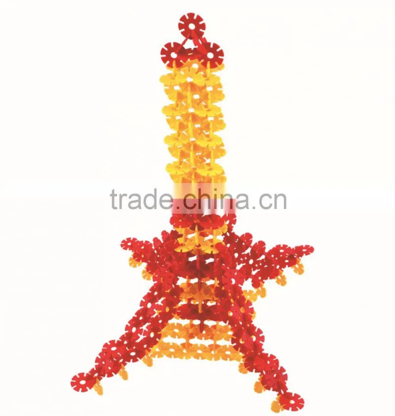2015 high quality kids top selling educational snowflake bricks toy