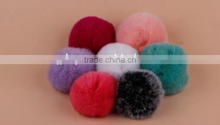 Dye Fur Pompoms / Real Rex Rabbit Fur Pom Pom Wholesale / Fur Pom Keychain