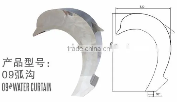 SS304 material dolphin shape arc hook for pool shower