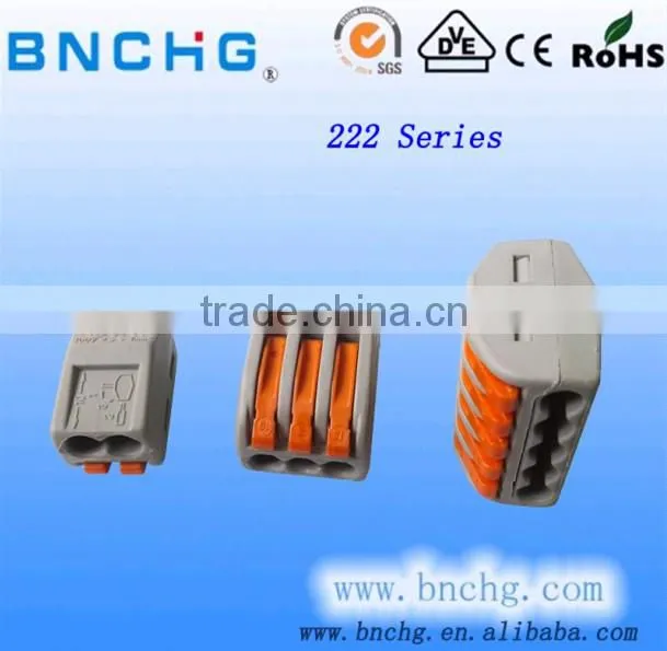 China Factory Supplying Equivalent Wago 222 Series Cable Terminal Block CE/CB/Rohs Approved