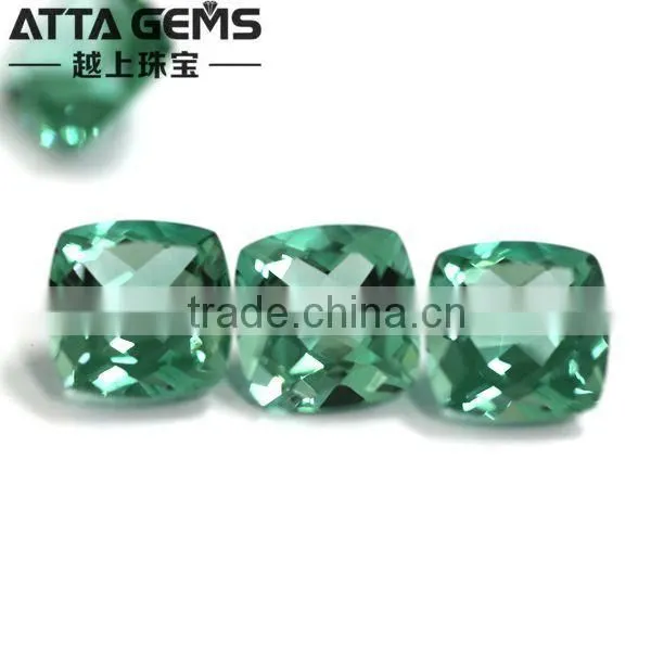 Lab Created Green Quartz 15x15mm synthetic green large quartz crystals