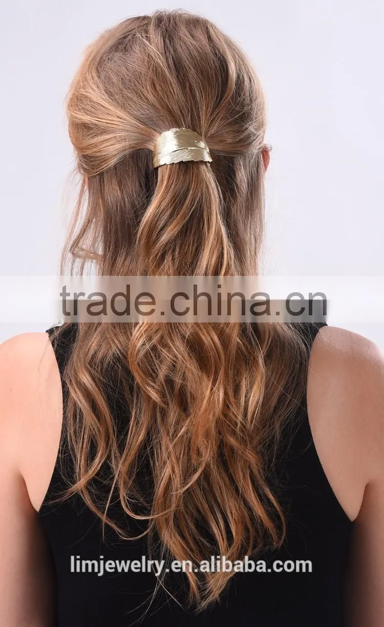 New simple style gold brass leaf hairlace