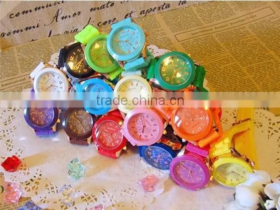 analog japan movement silicone fancy ladies geneva watch