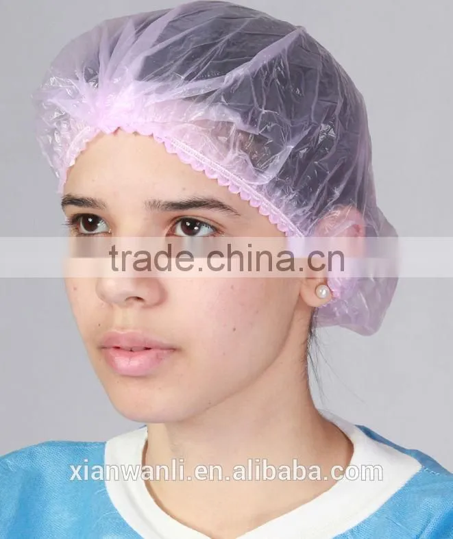 kinds of color Hotel PE disposable clear adult shower cap
