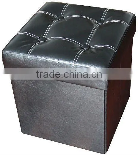 stronger!! Cinnabar PVC Leather folding storage stool