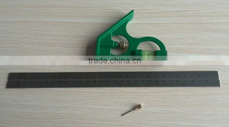 12" Combination Carpenter's set Square Slide Rule Right Angle Ruler with Bubble Level