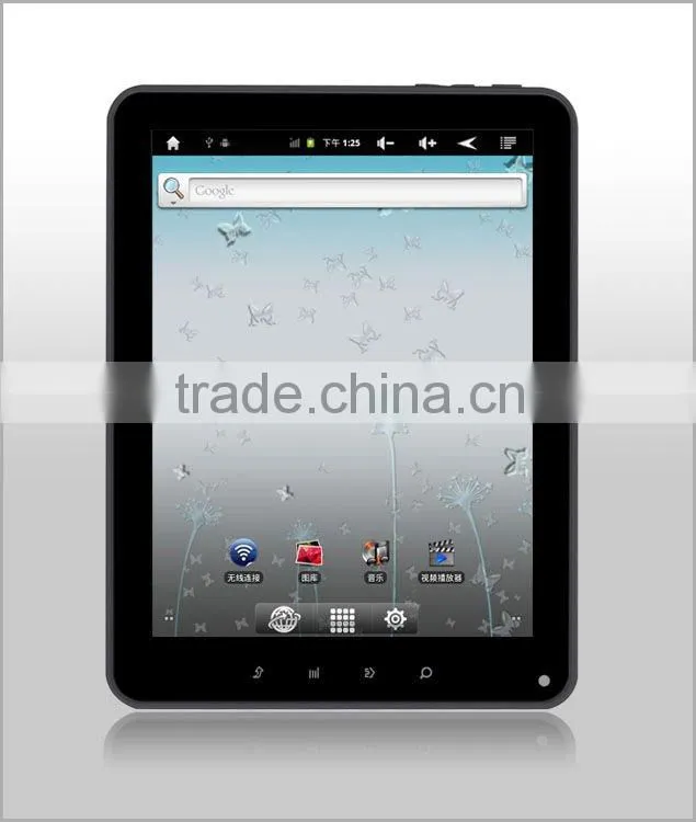 same as Ipad,Andriod2.3,8"MID,RK2918(1.2GHZ A8),DDR3 512MB,support 3G,WIFI,800*400pixel ,support multimedia