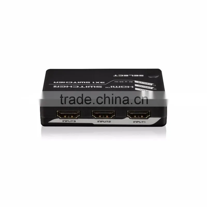 China suppliers 2.0 3 port HDMI Switch 3x1 hdmi matrix switch 3 in 1 out support 4kx2k 1080p 3D for hot video player