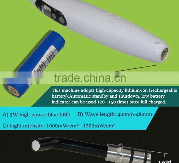 1400mw/cm2 plastic oled screen wireless dental led curing light