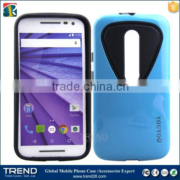 love heart design youyou pc+tpu case for moto G3
