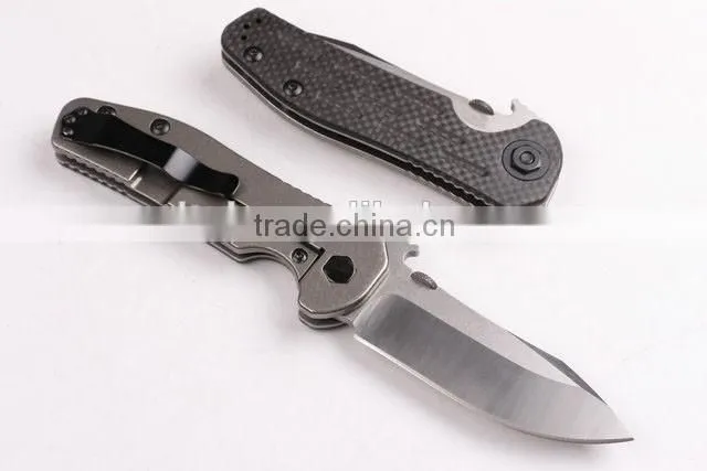 OEM grey Titanium alloy folding camping knife