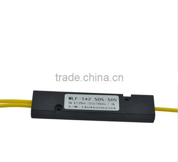 Hot sale fc upc 1*2 fiber optic PLC splitter, steed tube mini fiber 1:2 optical splitter