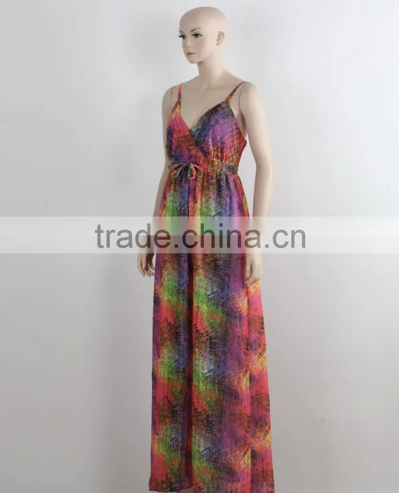 F5S40357 Women Long Print Party Dress