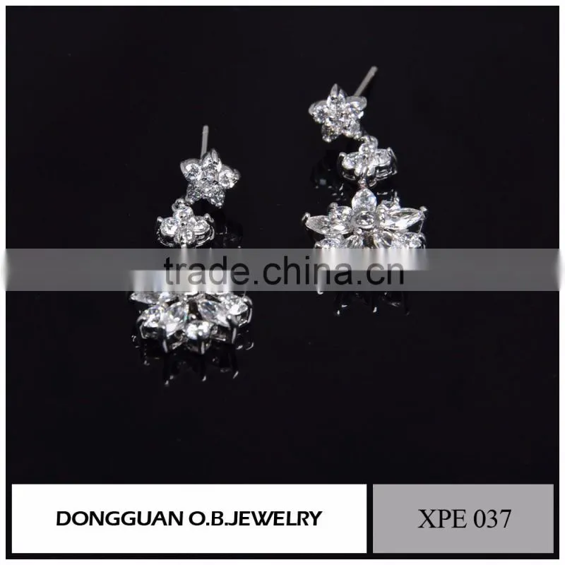 Fashion Silver jewellery Crystal Earring Studs Wholesale For Ladies On Alibaba Wholesale