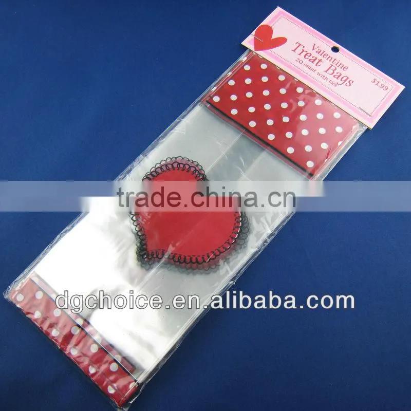 Fational Customized Valentine's Candy Bag with Twist Ties in Assorted Design