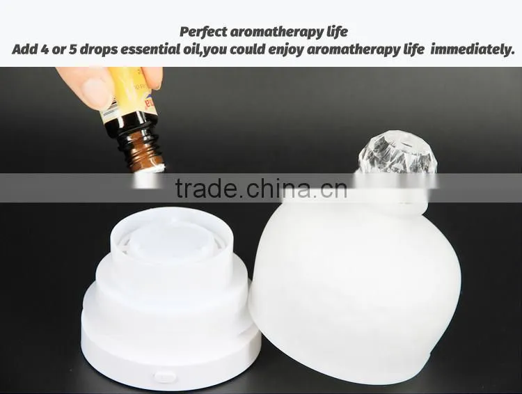 Colorful Glass USB/Battery-powered Fan Aroma Diffuser,Mini Aromatherapy Diffuser,Small Oil Dispenser w/ 7-color-change LED