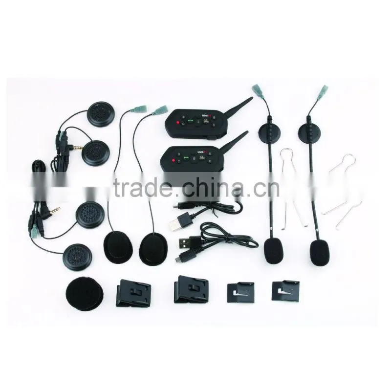 2x bt interphone E6 bluetooth motorcycle motorbike helmet intercom headset up 1200m bluetooth speaker 2016