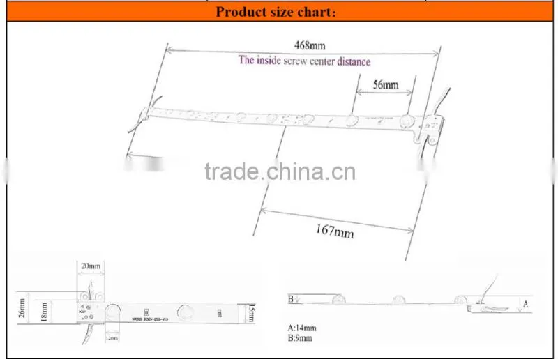 factory direct 3.6W back light led rigid strip to replace 60cm fluorescent tube for light box
