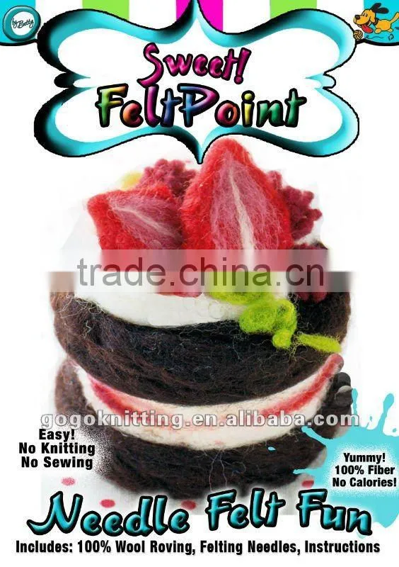 DIY wool felting strawberry chocolate cake craft kit