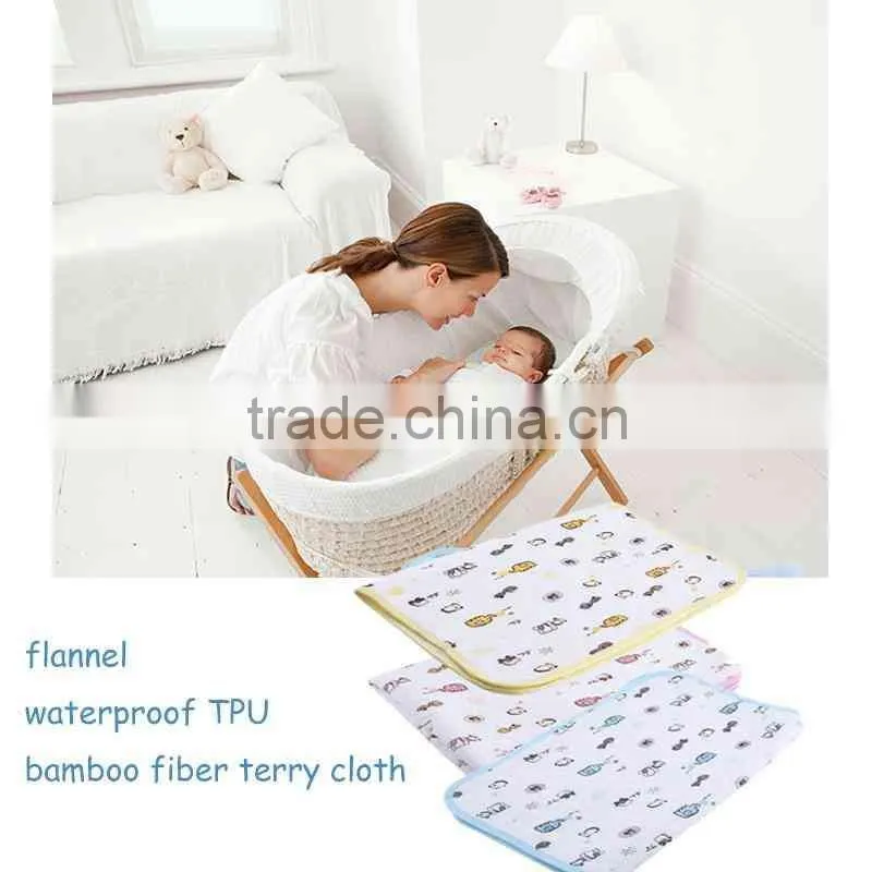Cartoon Printed Cotton Terry Waterproof Diaper / Custom Urinal Mats