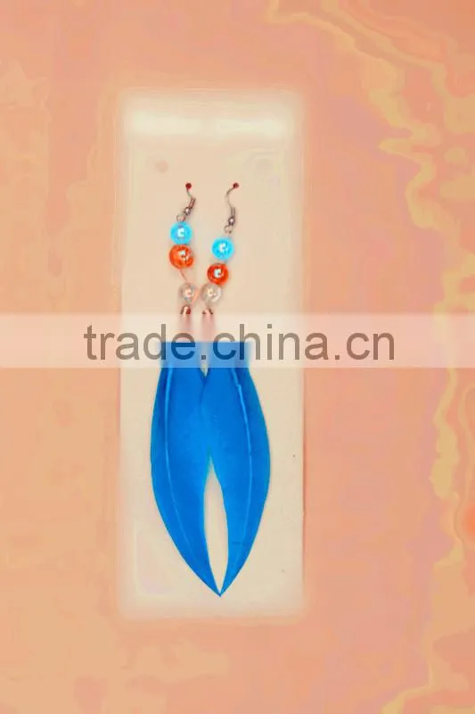 The elegant beautiful feather eardrop