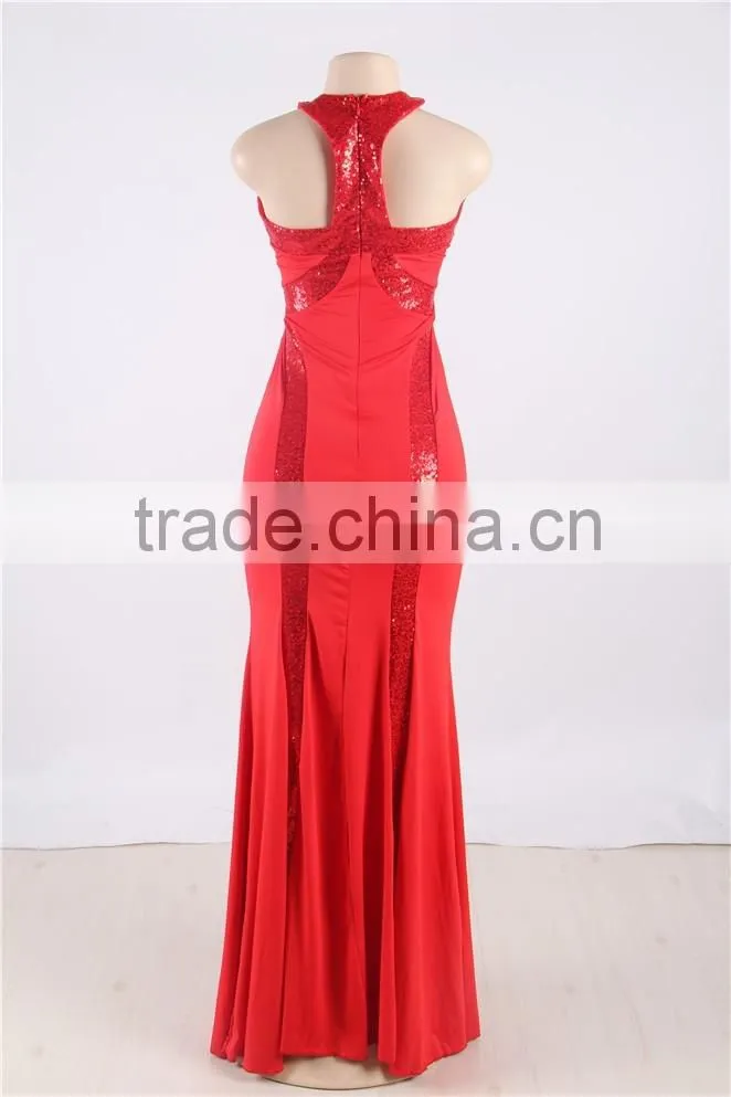 Unique design long evening dress with a train fashion ladies prom dress long