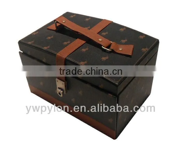Black PU leather jewelry case