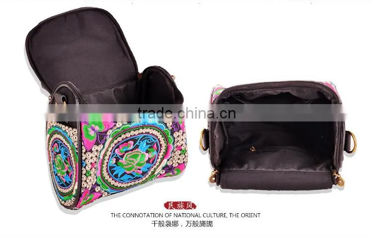 Supply embroidery canvas messenger bag shoulder bags for women