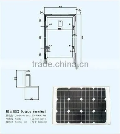 A-grade cell 15w solar panel with 125*125mm mono silicon solar cell factory price
