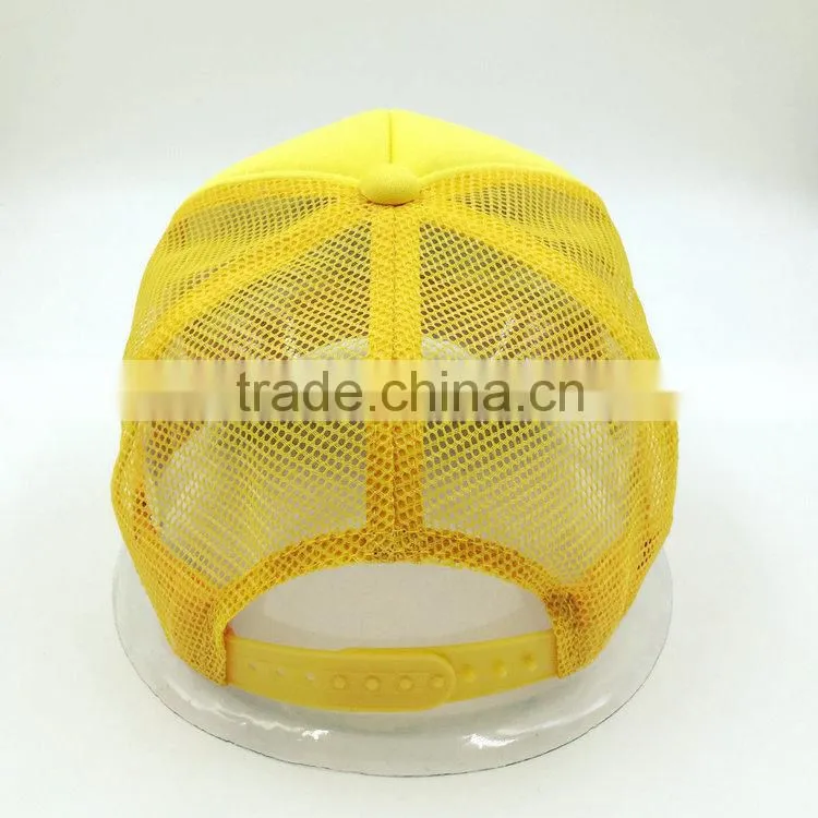 Customized curved bill 5 panel printed trucker mesh cap wholesale
