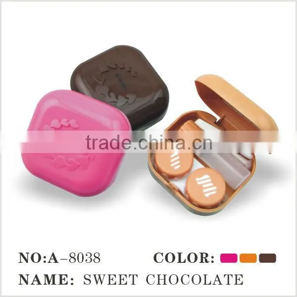 2014pink plastic lens case contact lens case
