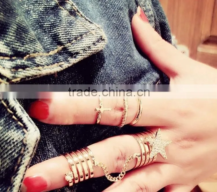 Stone jewelry rings five-pointed star sex ring