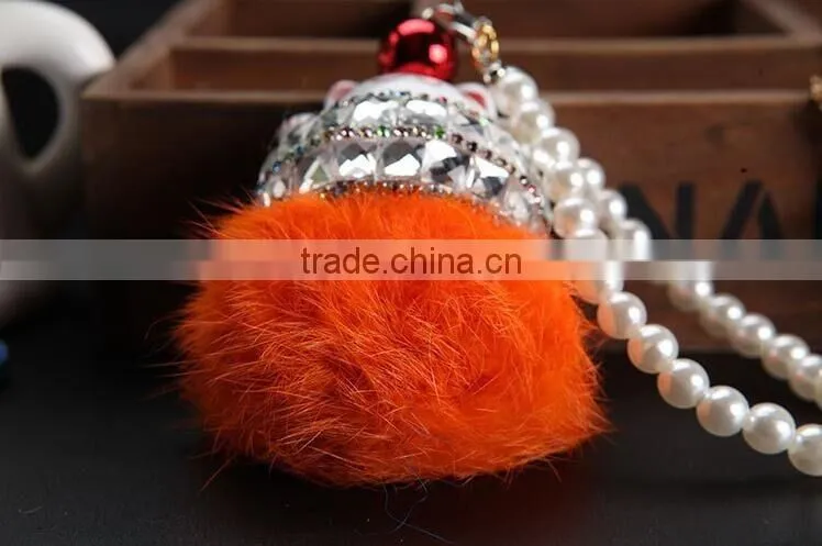 fortune Cat fur bag charm