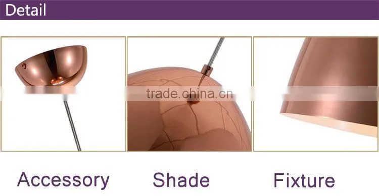 rose gold color whole metal lamp wide voltage hot sale pendant lamp