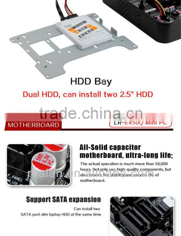 Mini PC Host, CPU: AMD-T56N high-speed dual-core