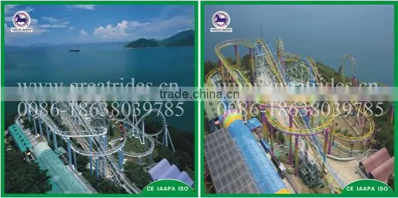 Amusement park attraction thrilling game machine roller coaster