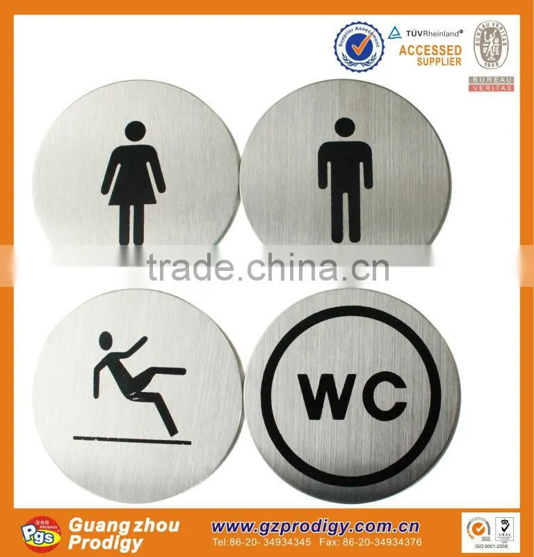 Stainless steel adhesive door plate/warning door signs in hotels