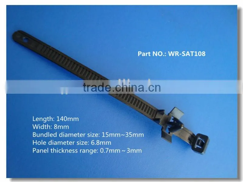 self locking natural black nylon cable tie